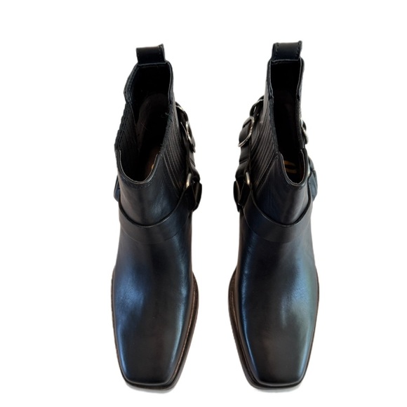 Sam Edelman Black Bellamie Square Toe Ankle Boot Bootie with Hardware - Size 6.5 - Picture 2 of 16